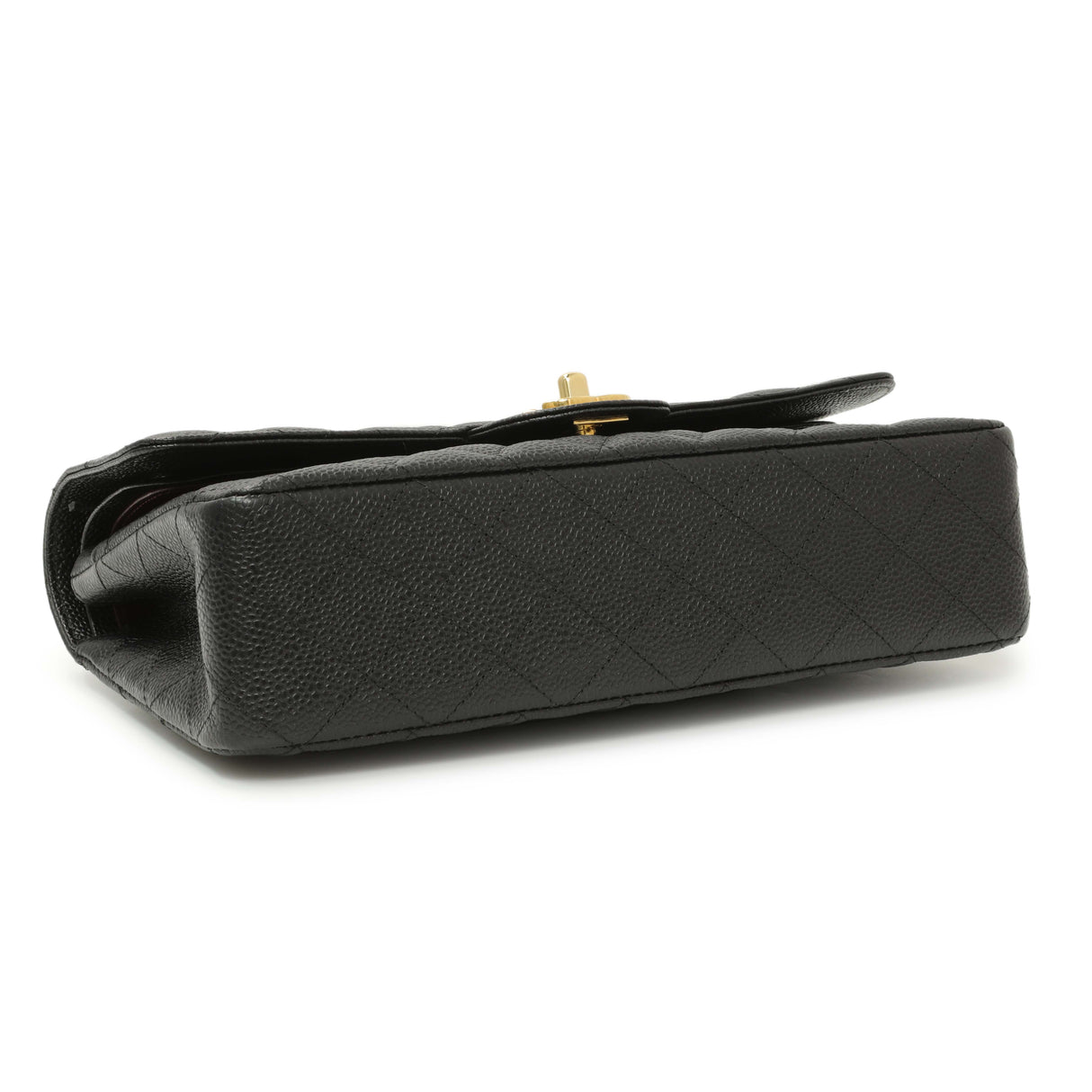 Chanel Black Quilted Caviar Medium Classic Double Flap Handbags Chanel