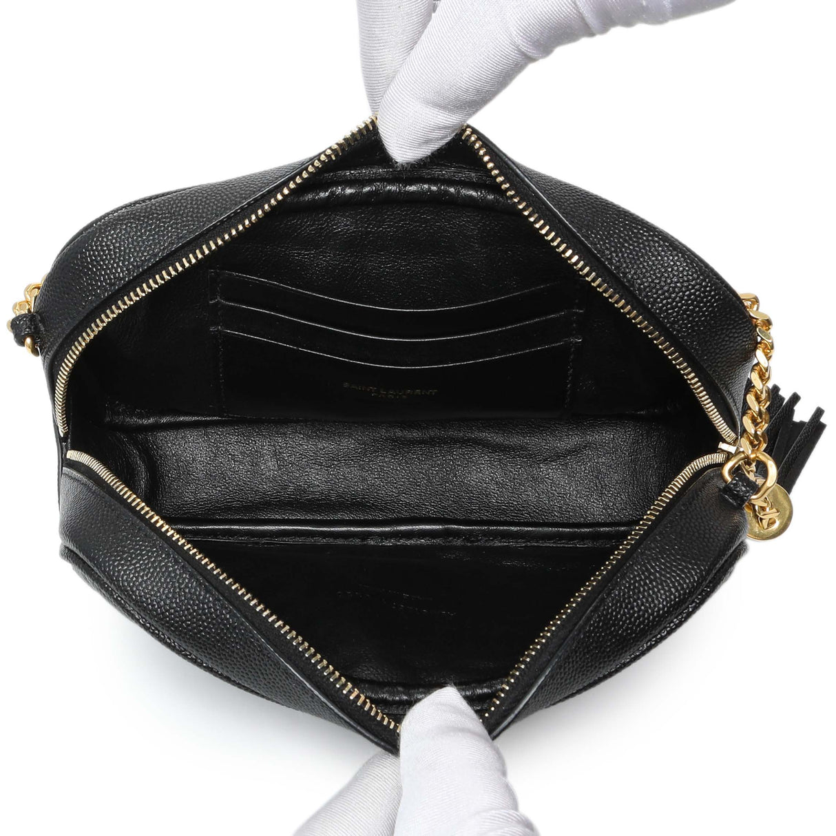 Saint Laurent Black Grain De Poudre Matelasse Monogram Mini Lou Camera Bag Handbags Saint Laurent