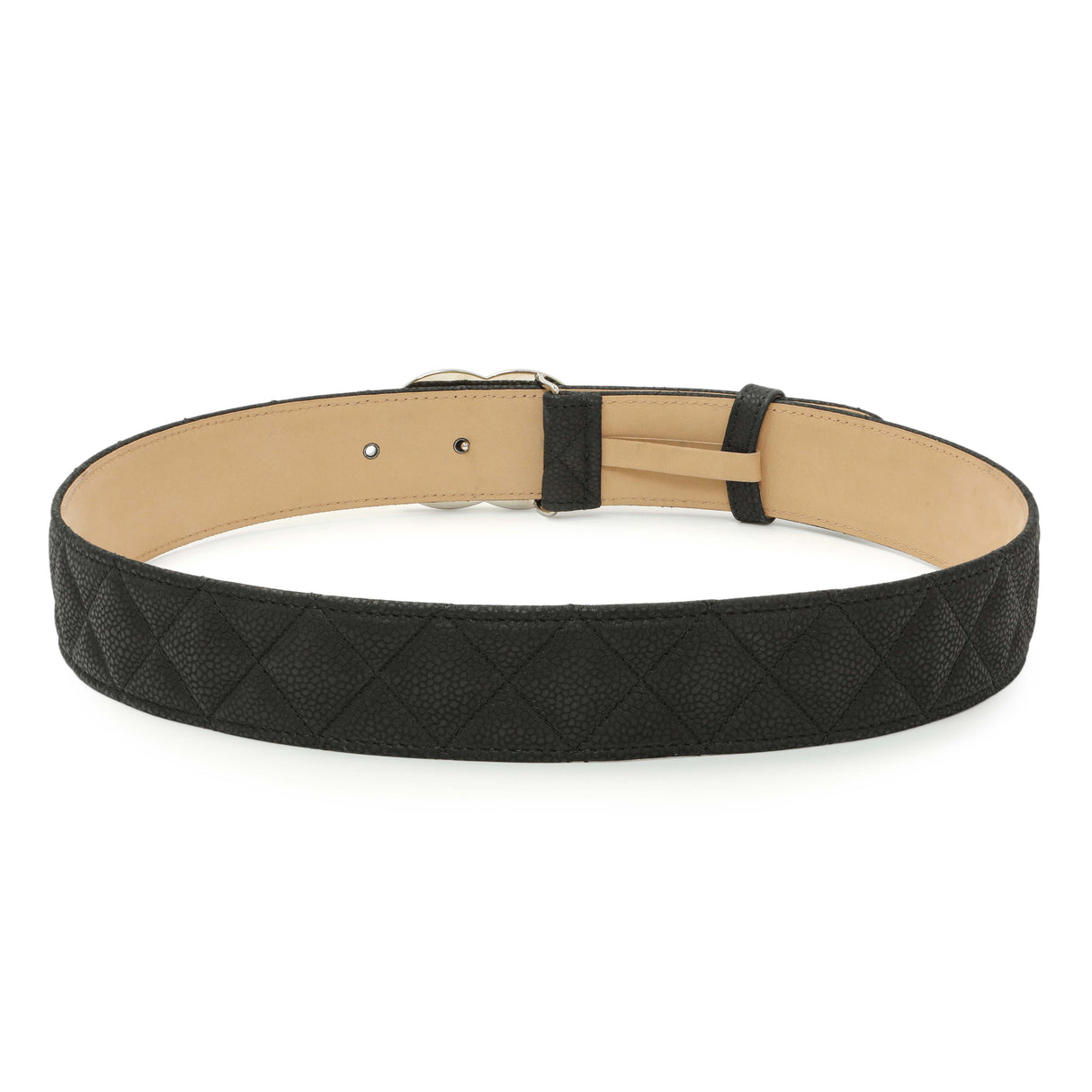 Chanel Black Quilted Caviar CC Belt Accessories Chanel