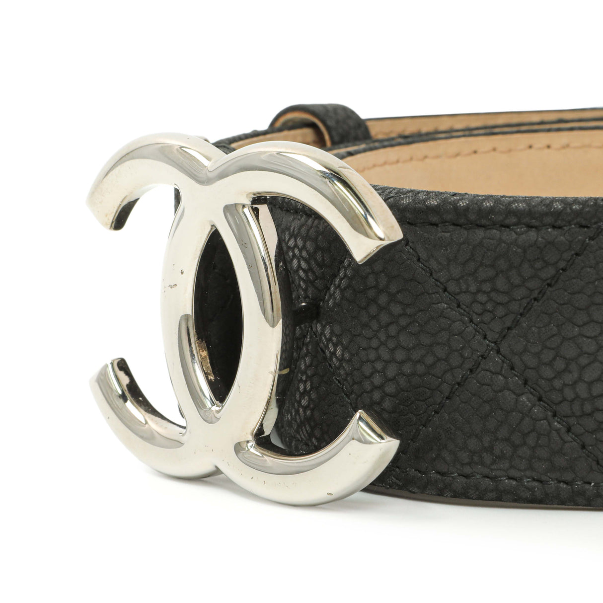 Chanel Black Quilted Caviar CC Belt Accessories Chanel