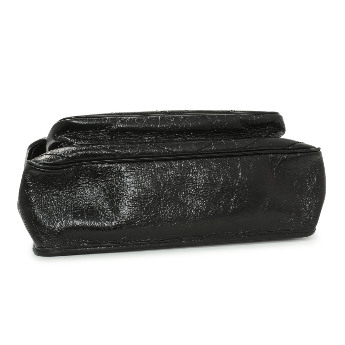Saint Laurent Black Crinkled Calfskin Matelasse Monogram Large Niki Chain Satchel Handbags Saint Laurent