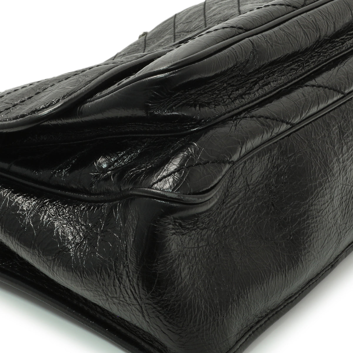 Saint Laurent Black Crinkled Calfskin Matelasse Monogram Large Niki Chain Satchel Handbags Saint Laurent