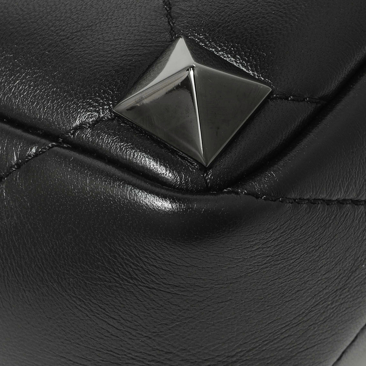 Valentino Black Nappa Monochrome Medium Roman Stud Shoulder Bag Handbags Valentino