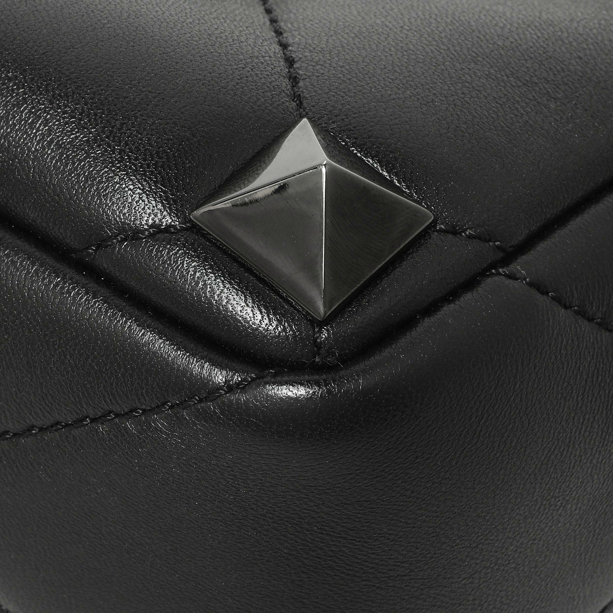 Valentino Black Nappa Monochrome Medium Roman Stud Shoulder Bag Handbags Valentino