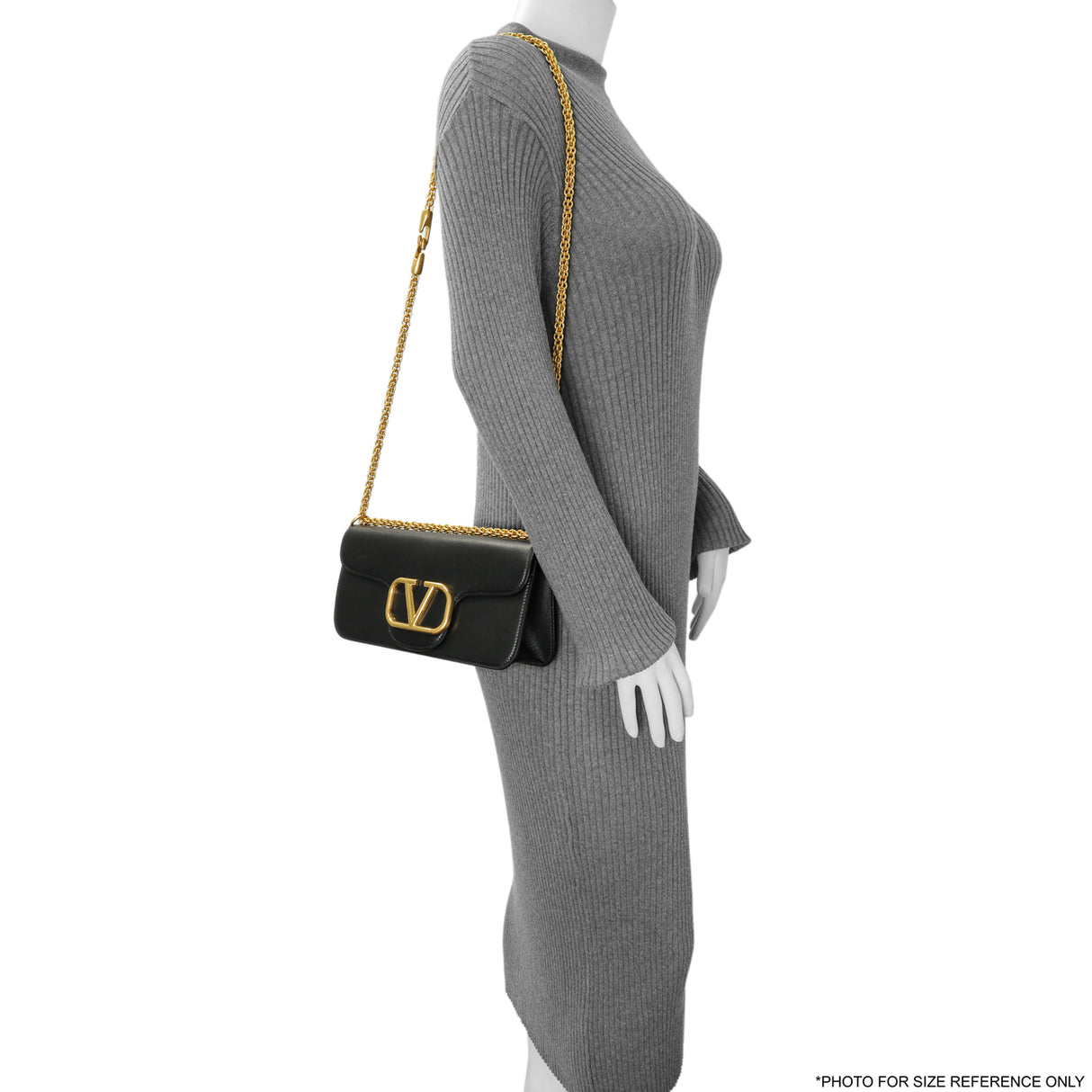 Valentino Black Calfskin Vlogo Loco Shoulder Bag Handbags Louis Vuitton