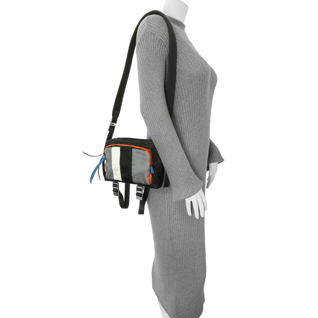 Prada Black Tessuto Nylon Messenger Handbags Prada