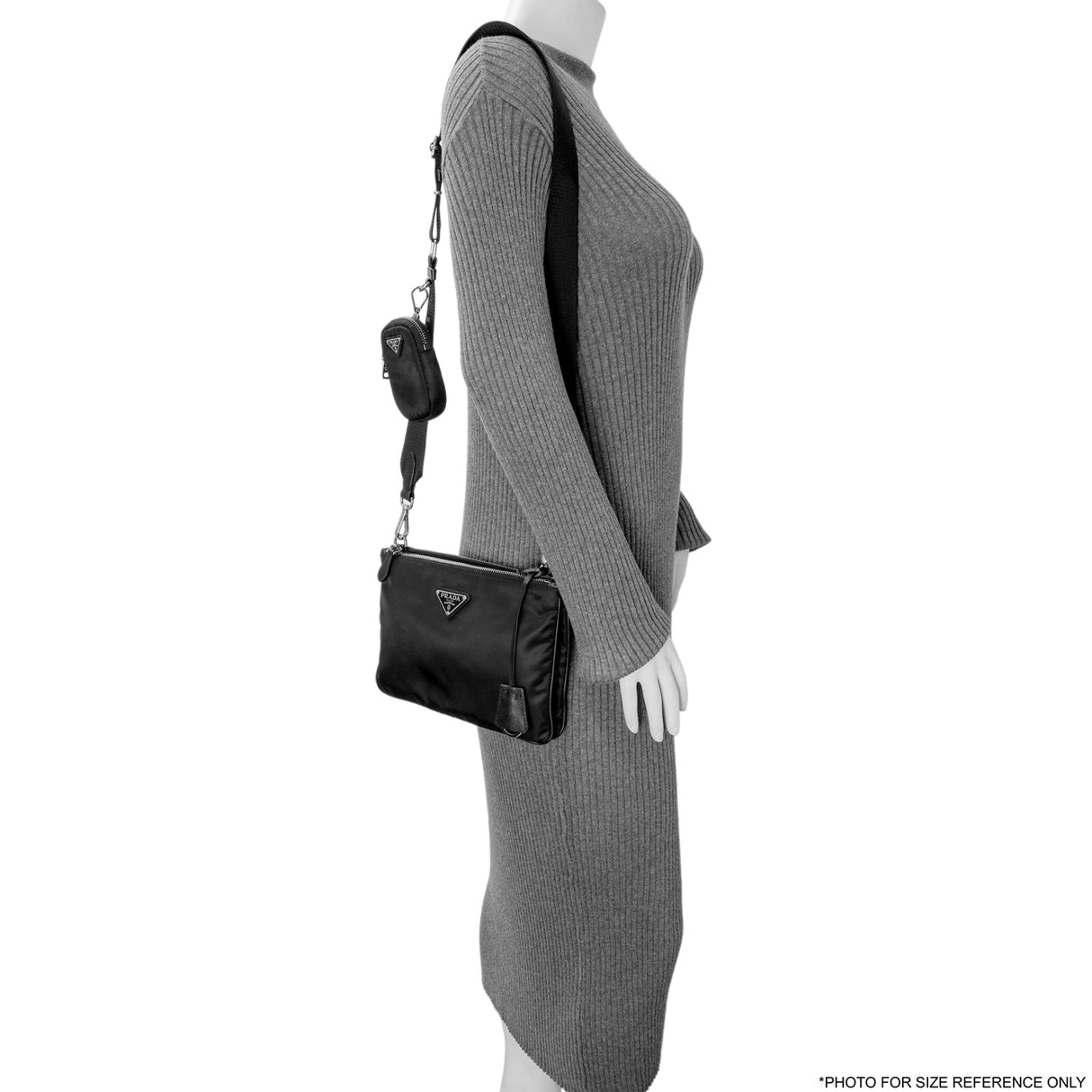 Prada Black Nylon Re-Edition 2000 Messenger Bag Handbags Prada