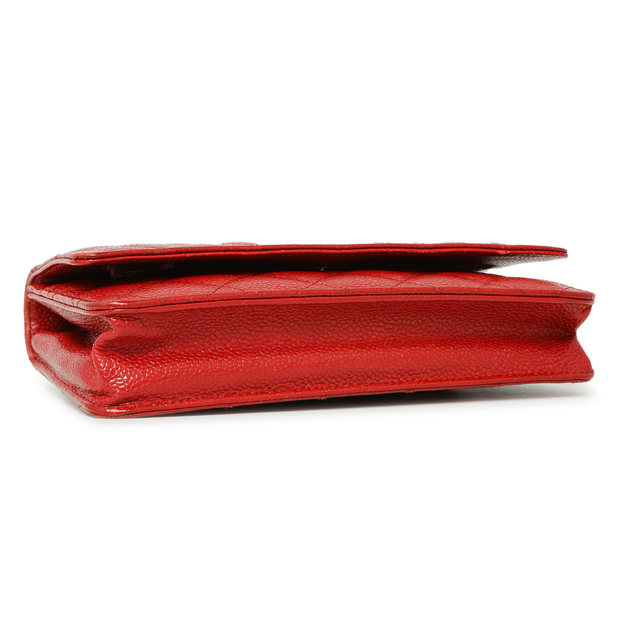 Chanel Red Quilted Caviar Classic Wallet on Chain WOC Handbags Chanel