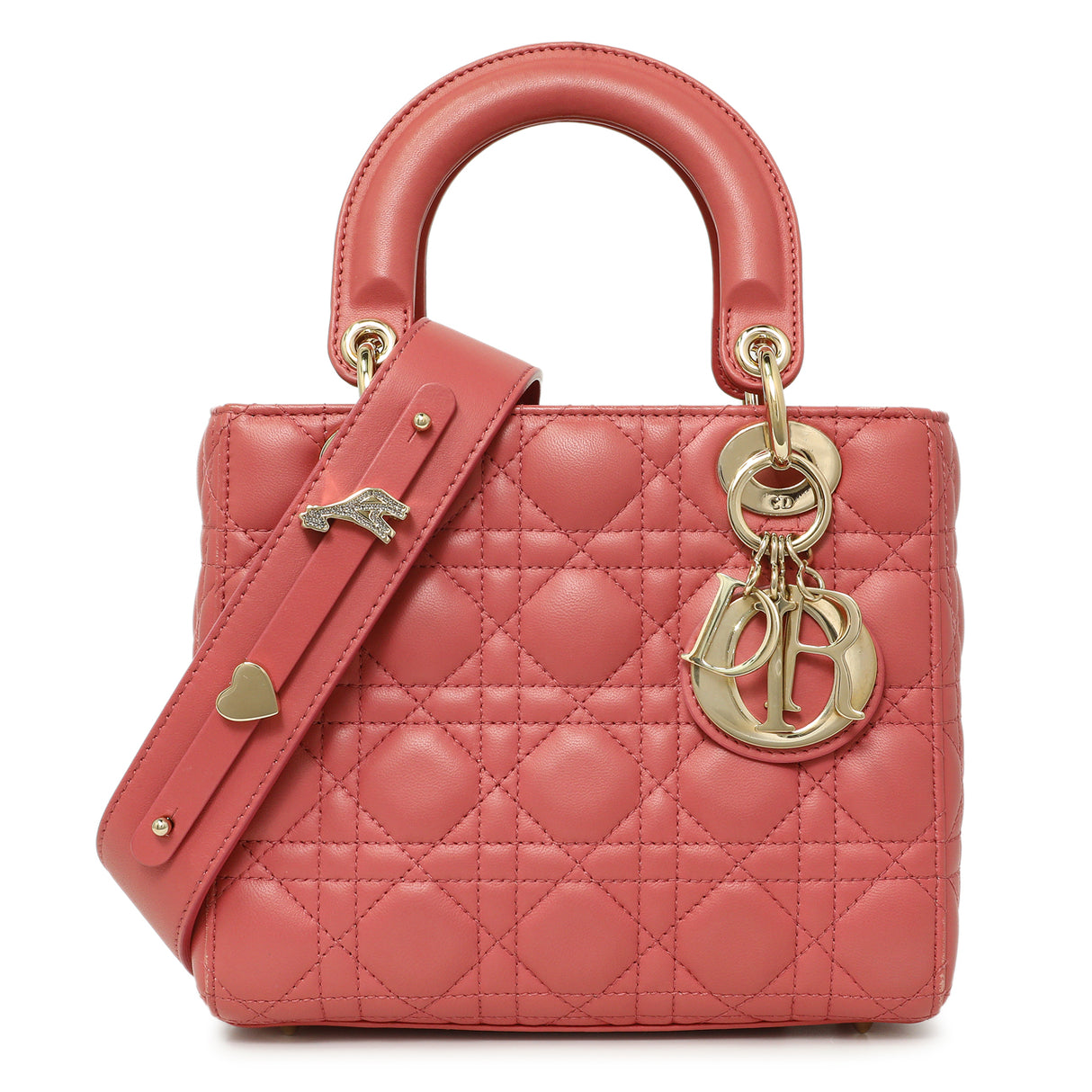 Christian Dior Pink Lambskin Cannage Small My ABCDior Lady Dior Handbags Christian Dior
