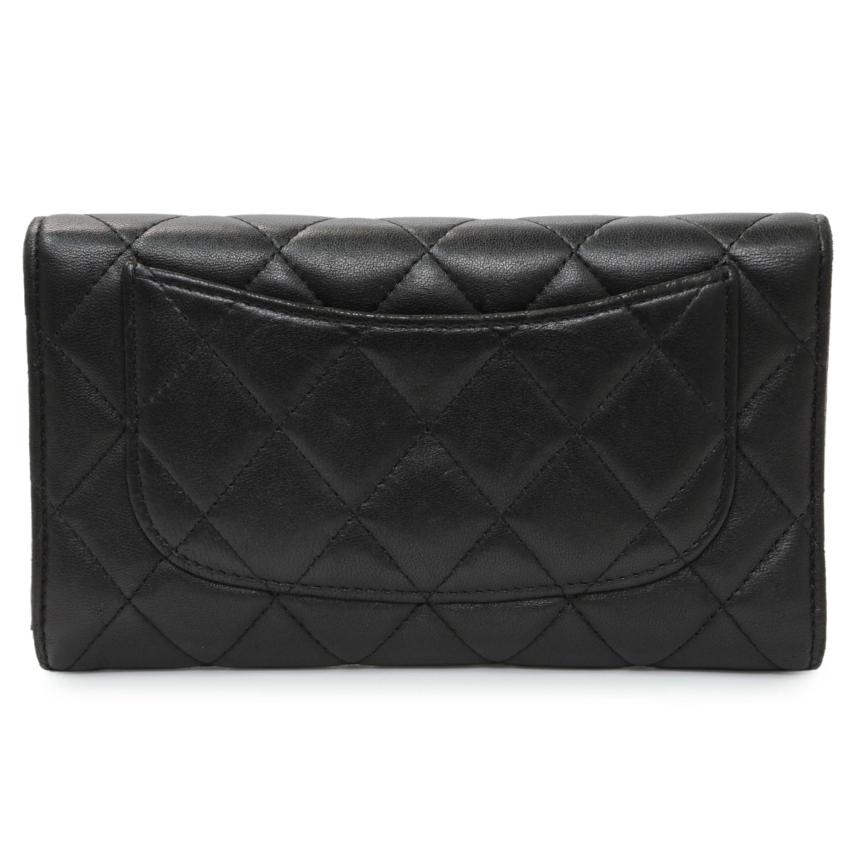 Chanel Lambskin Quilted Large Flap Wallet Black Accessories Chanel