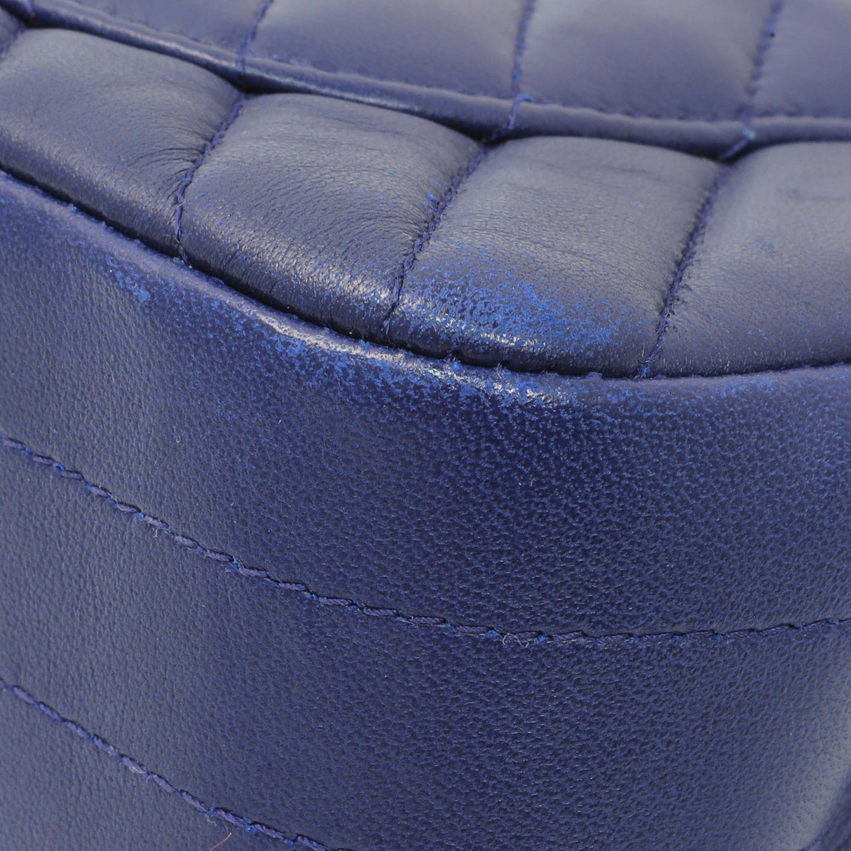 Chanel Blue Chevron Quilted Lambskin Mini Rectangular Flap Handbags Chanel