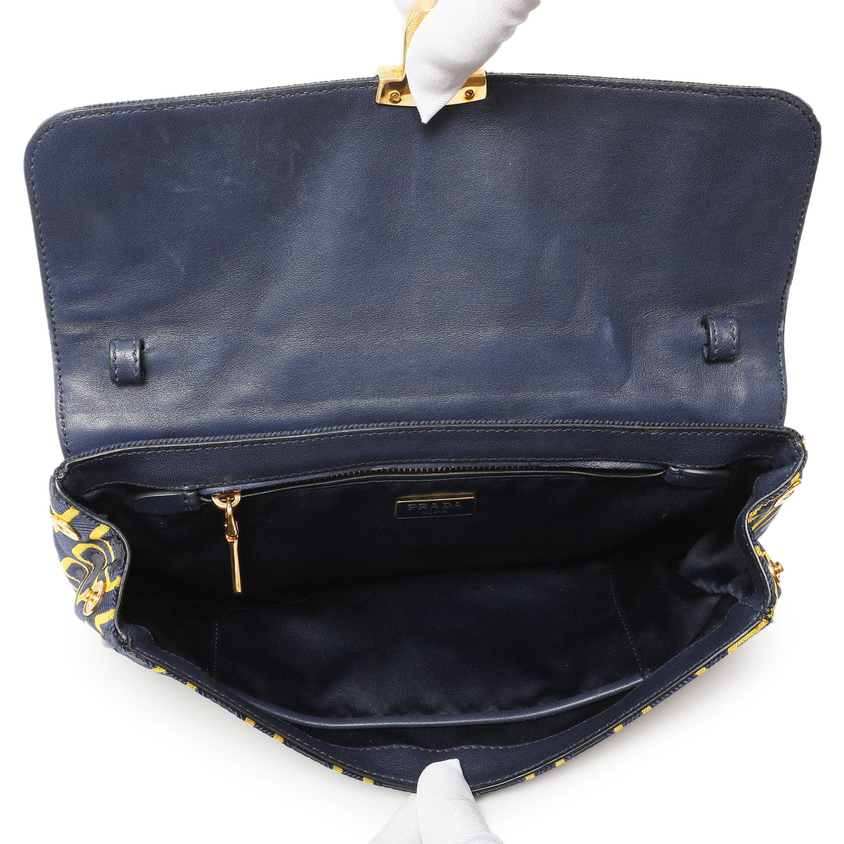 Prada Nylon Printed Holliday & Brown Flap Bag Handbags Prada