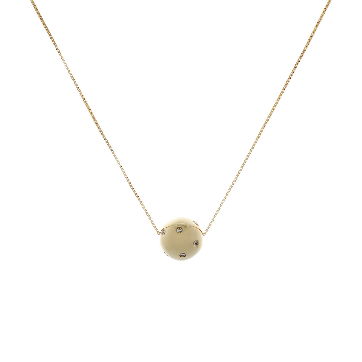 18K Yellow Gold Diamond Slide Sphere Pendant Fine Jewellery Modaselle