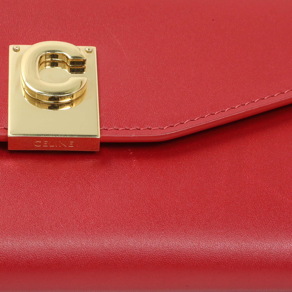 Celine Red Calfskin C Wallet on Chain Handbags Celine