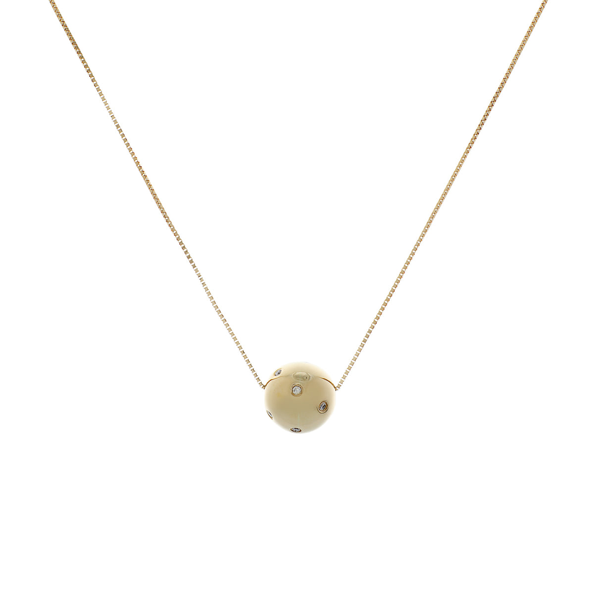 18K Yellow Gold Diamond Slide Sphere Pendant Fine Jewellery Modaselle