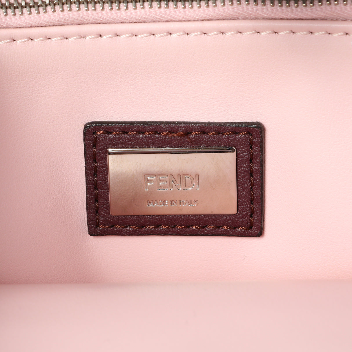 Fendi Dark Red Rosa Doll Vitello Dolce Ribbon Lace Up Petite 2Jours Tote Handbags Fendi