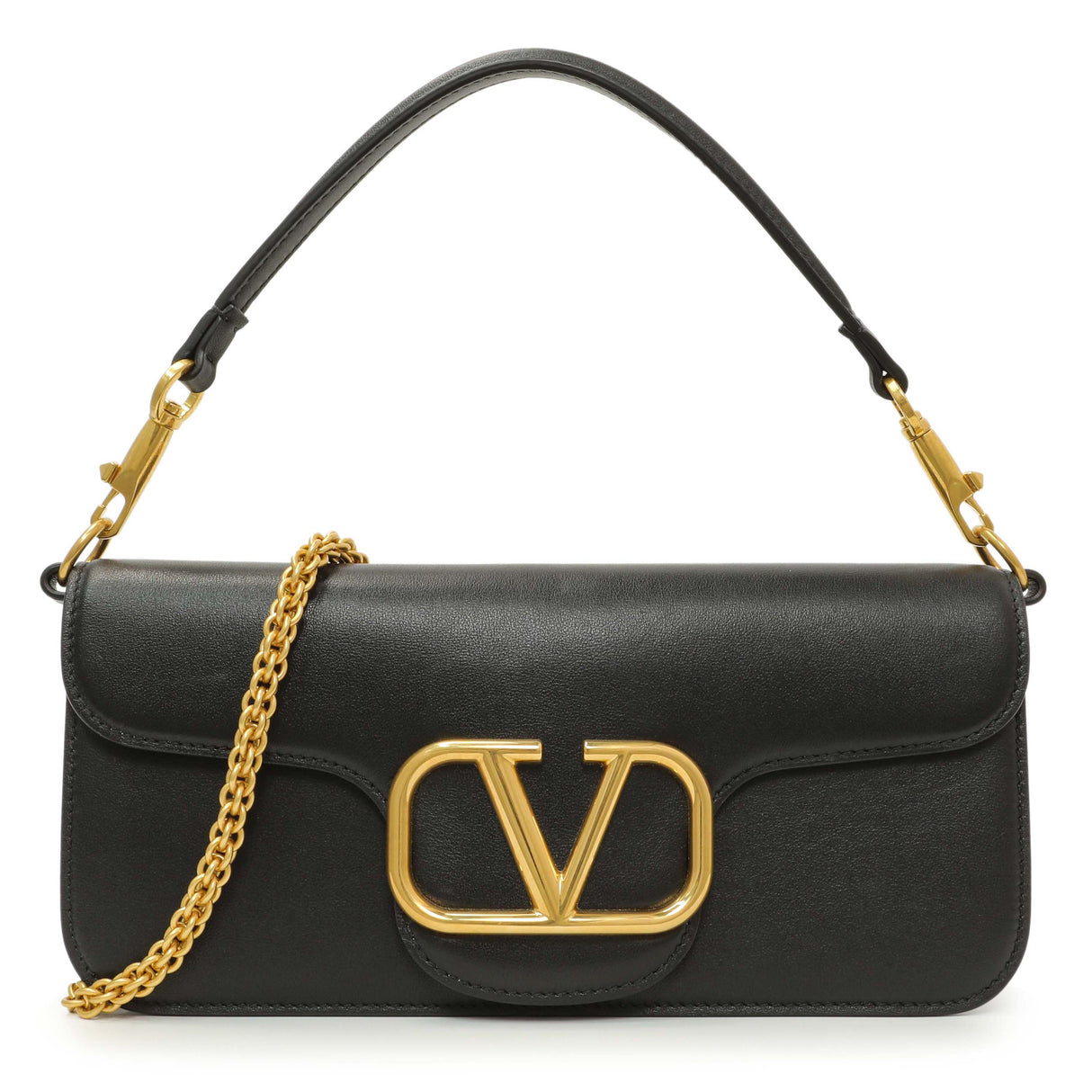 Valentino Black Calfskin Vlogo Loco Shoulder Bag Handbags Louis Vuitton