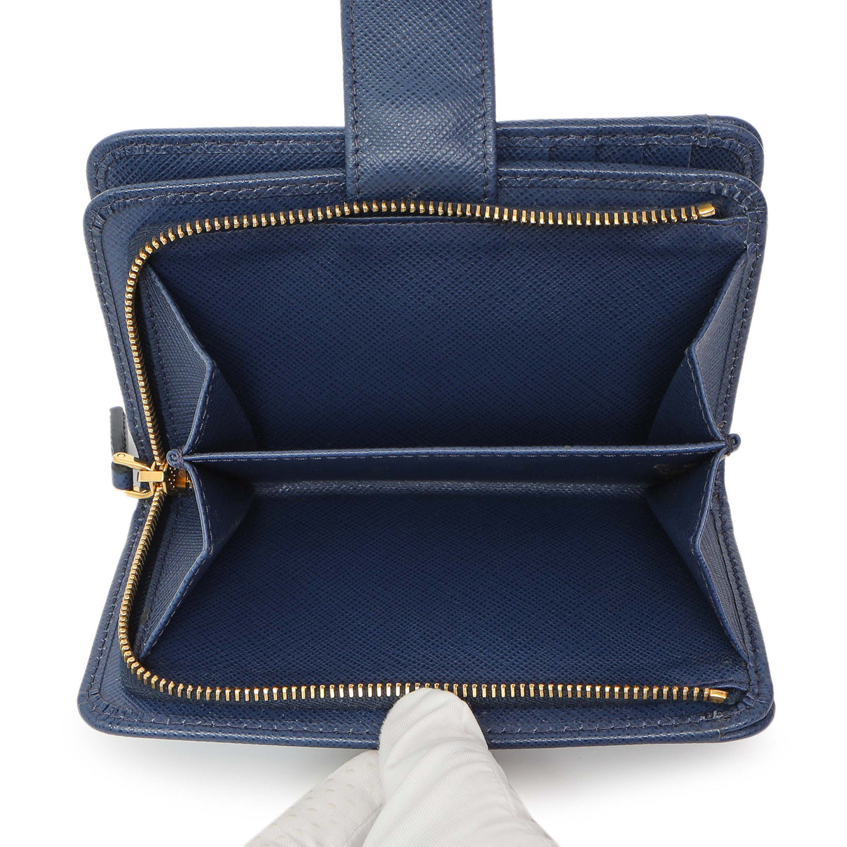 Prada Blue Saffiano Small Wallet Accessories Prada