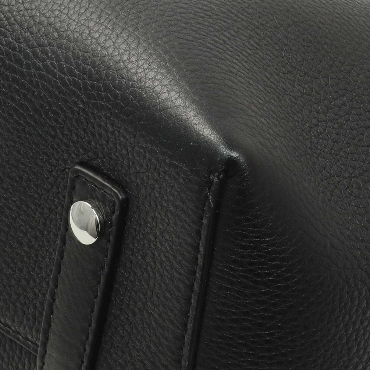 Burberry Black Calfskin Triple Stud Large Belt Tote Handbags Burberry