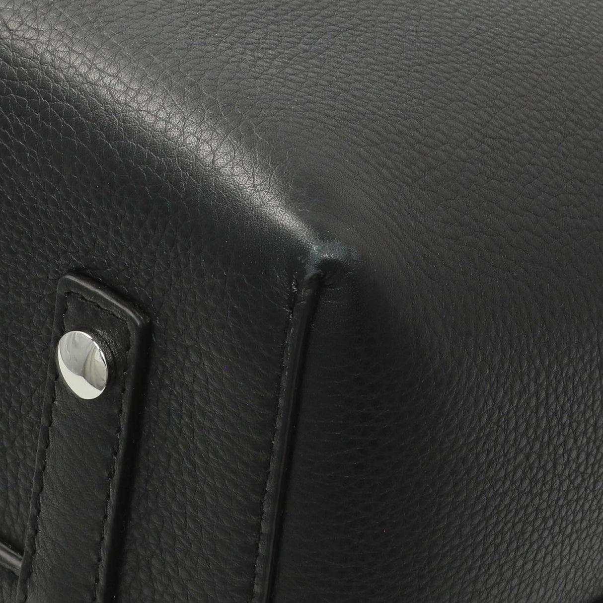 Burberry Black Calfskin Triple Stud Large Belt Tote Handbags Burberry