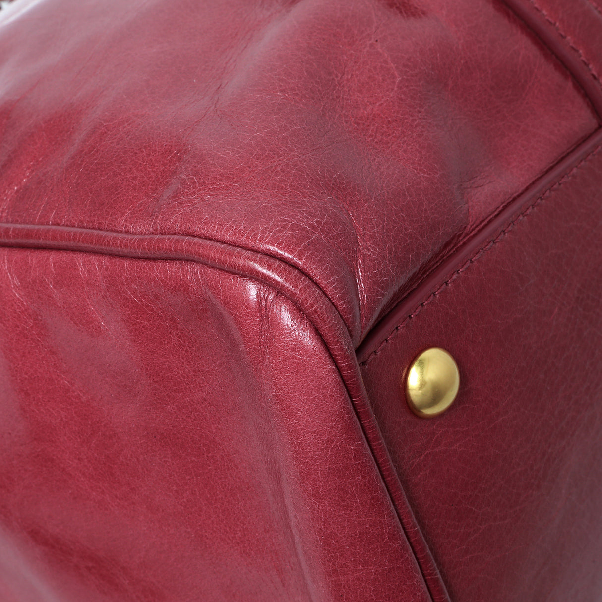 Miu Miu Pink Vitello Shine Double Zip Tote Handbags Miu Miu