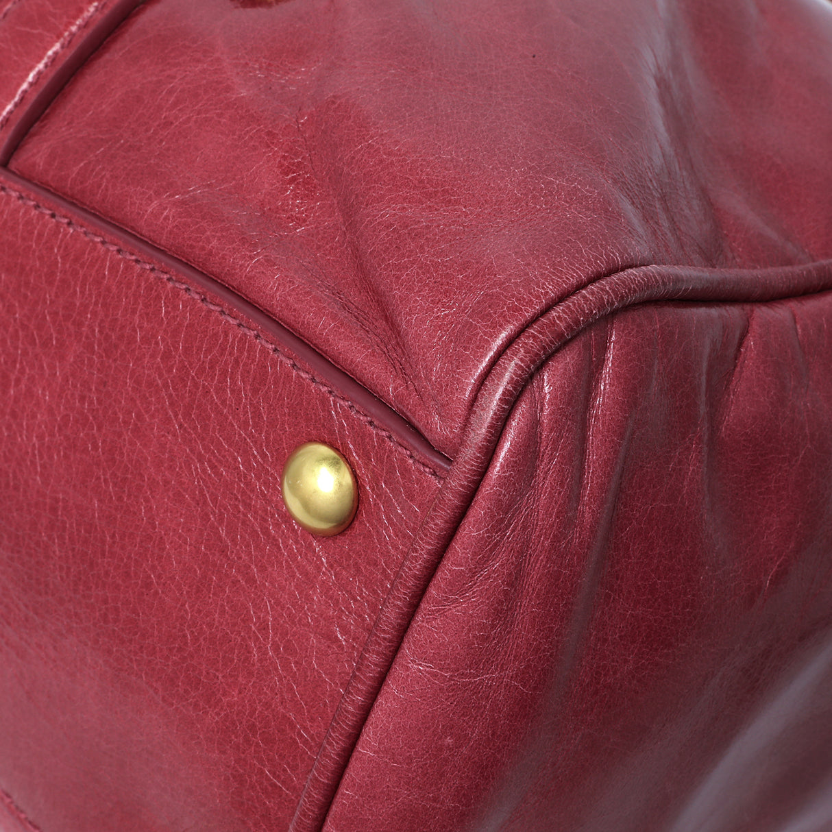 Miu Miu Pink Vitello Shine Double Zip Tote Handbags Miu Miu