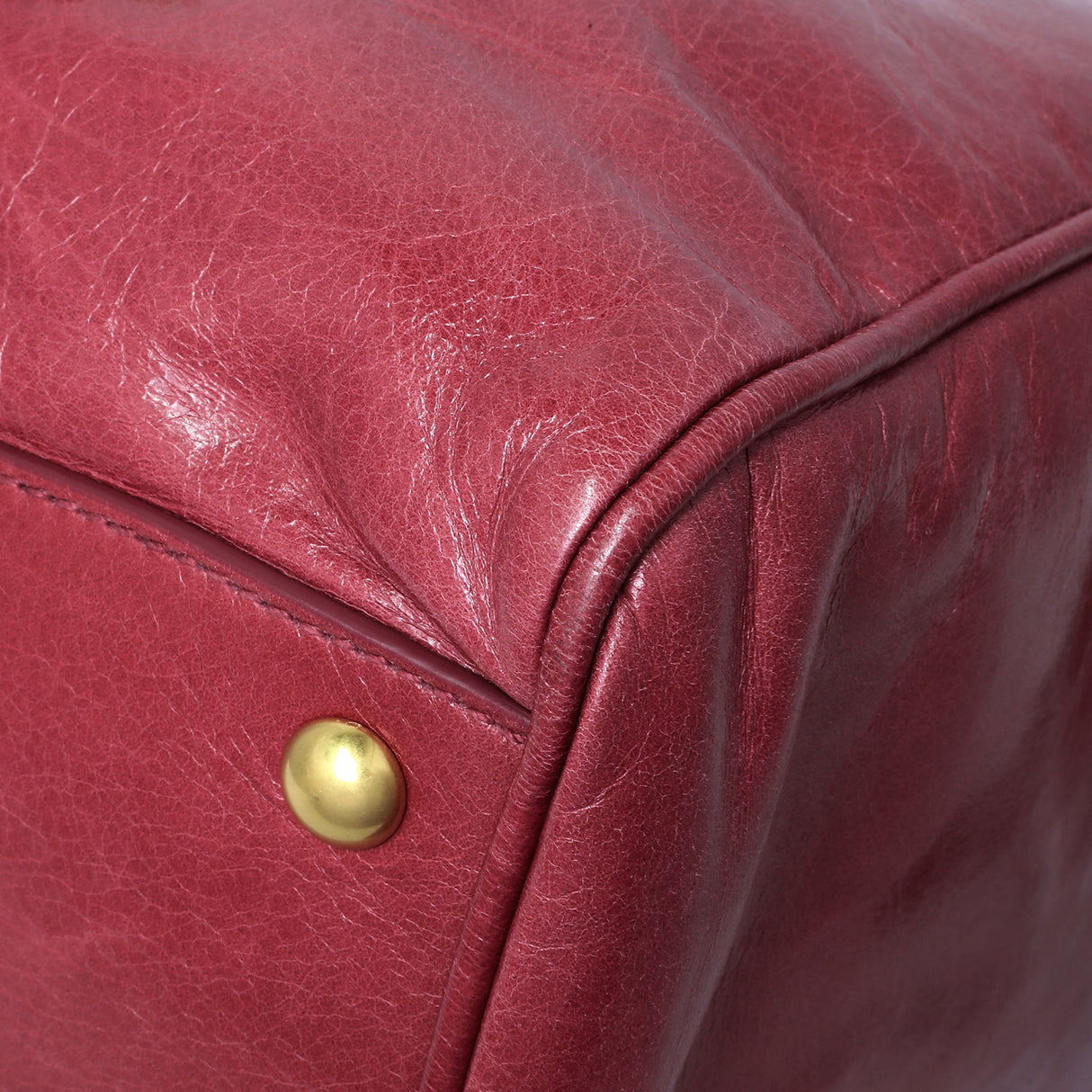 Miu Miu Pink Vitello Shine Double Zip Tote Handbags Miu Miu