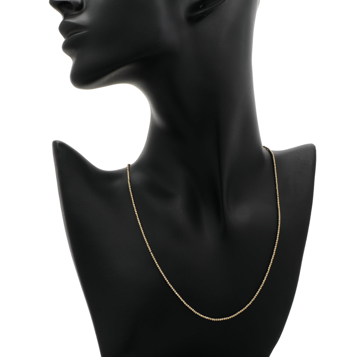 18K Yellow Gold Adjustable Diamond Cut Bead Chain Fine Jewellery Modaselle