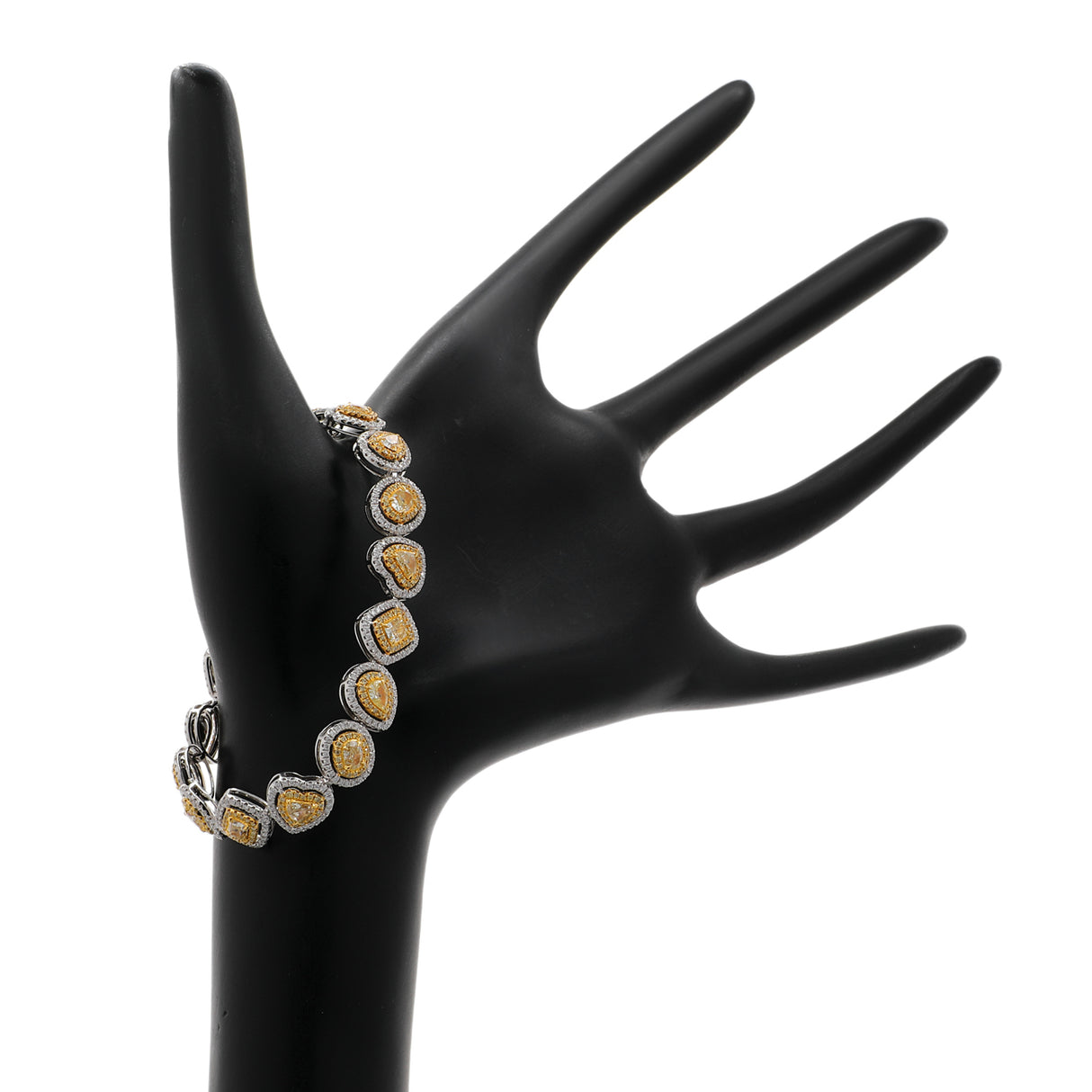 18K White Gold 6.76 Carat Fancy Yellow Diamond Bracelet Fine Jewellery Modaselle