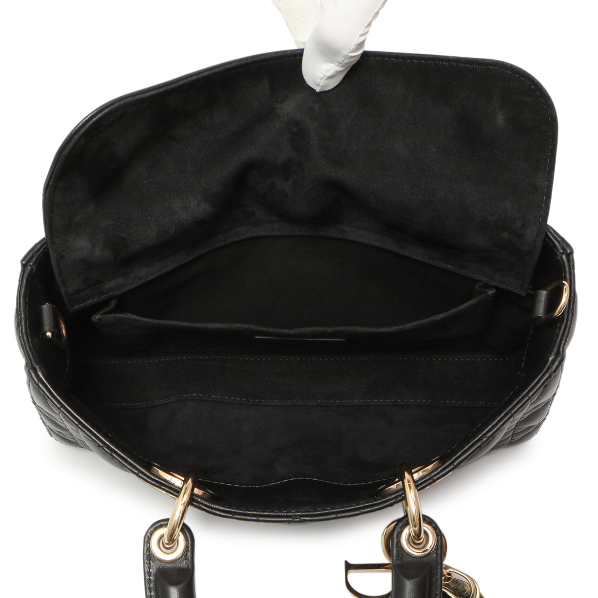 Christian Dior Black Lambskin Cannage Medium Lady D-Joy Handbags Christian Dior