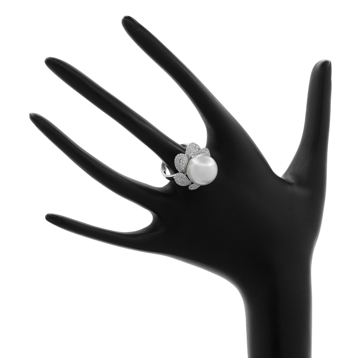 18K White Gold 14.5mm South Sea Pearl Blossom Ring Fine Jewellery Modaselle