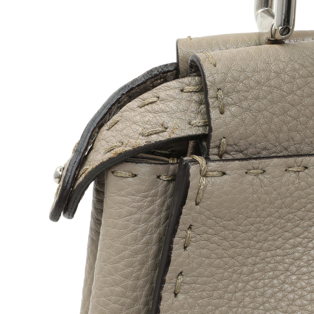 Fendi Plaster Cuoio Romano Snakeskin Selleria Mini Peekaboo Iconic Satchel Handbags Fendi
