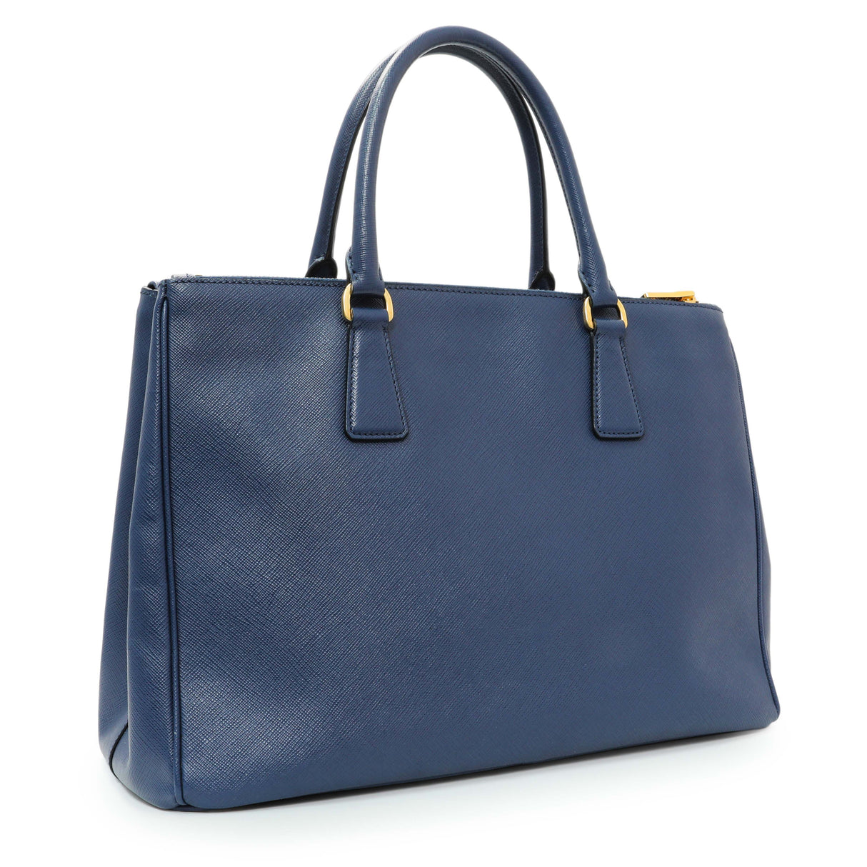 Prada Blue Saffiano Medium Galleria Double Zip Tote Handbags Prada