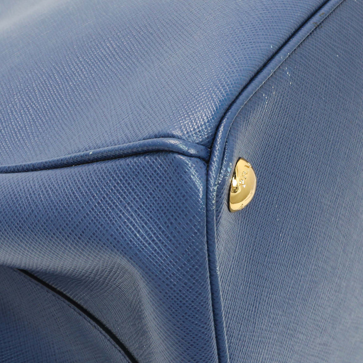 Prada Blue Saffiano Medium Galleria Double Zip Tote Handbags Prada