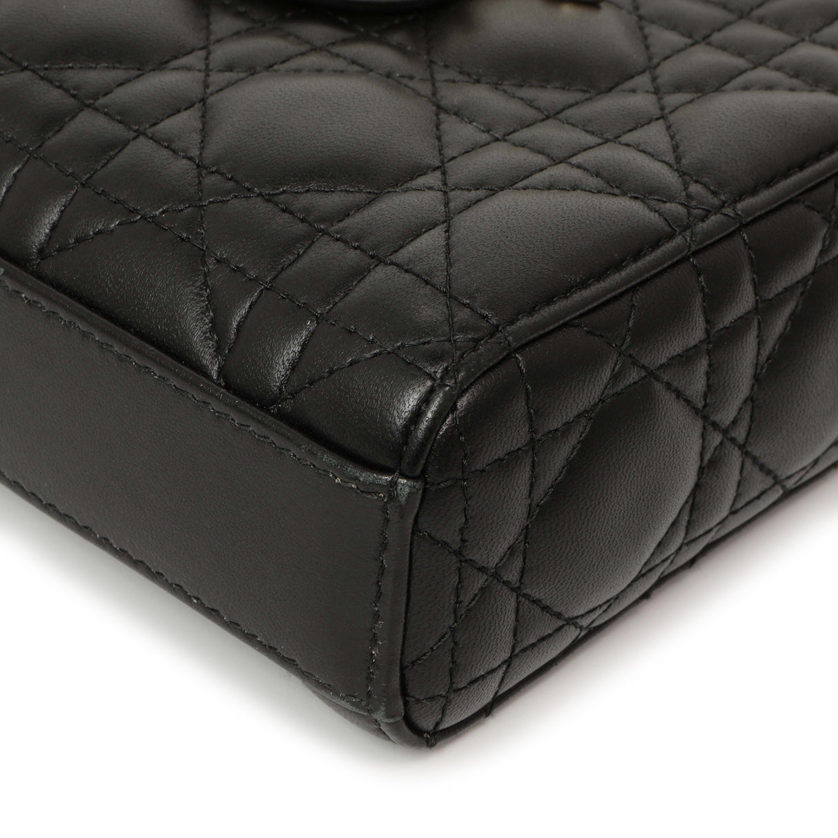 Christian Dior Black Lambskin Cannage Medium Lady D-Joy Handbags Christian Dior