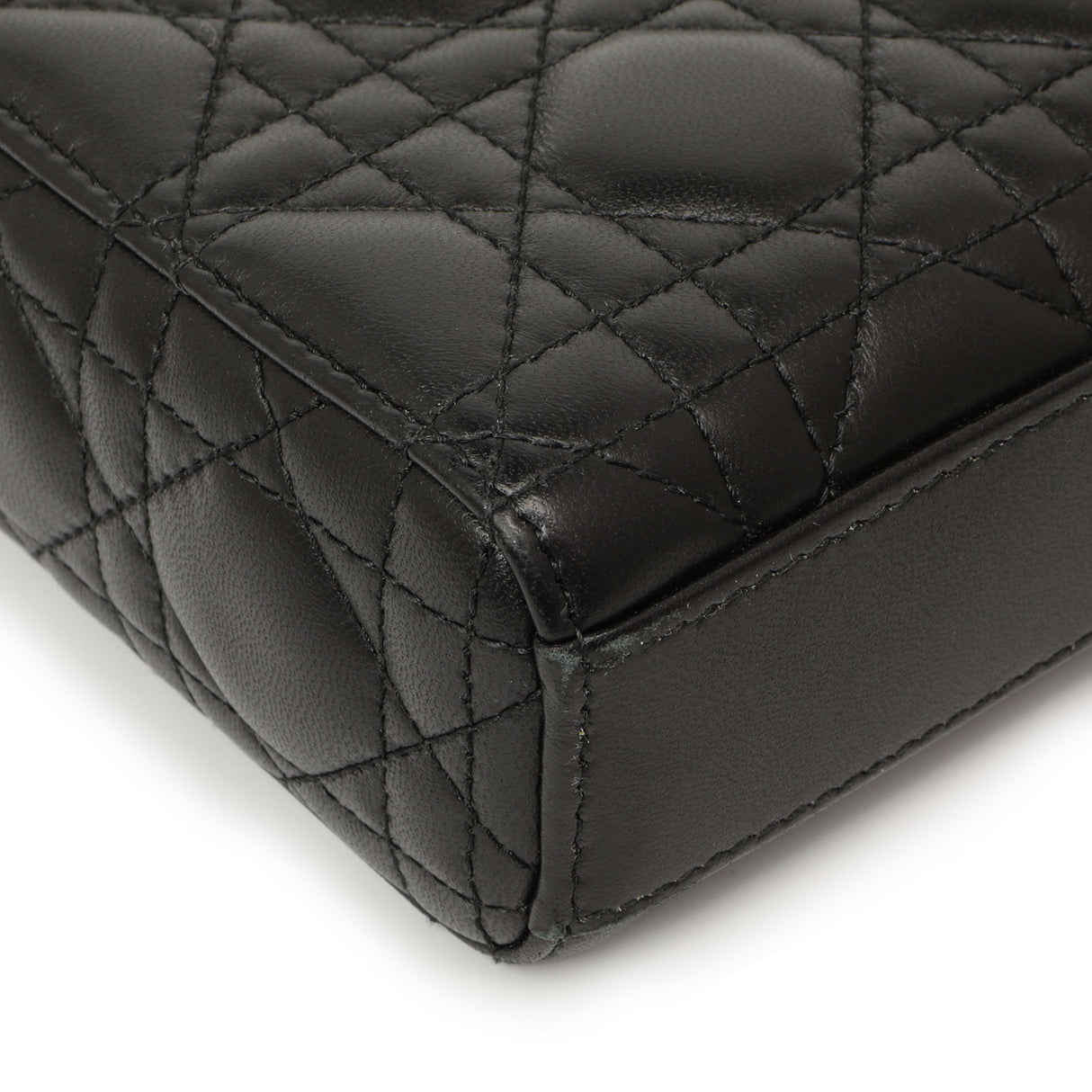 Christian Dior Black Lambskin Cannage Medium Lady D-Joy Handbags Christian Dior