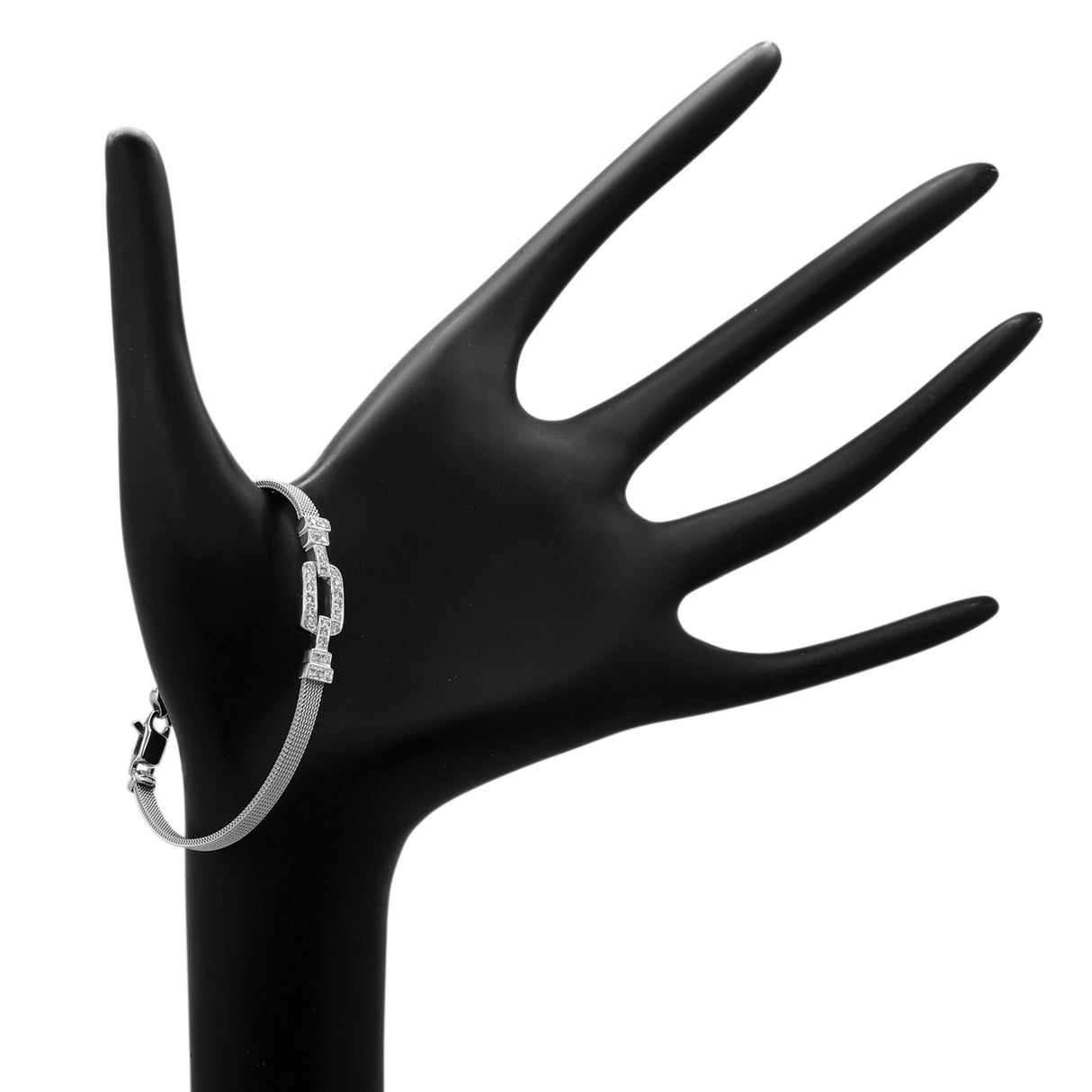 18K White Gold 0.33 Carat Diamond Woven Mesh Bracelet Fine Jewellery Modaselle