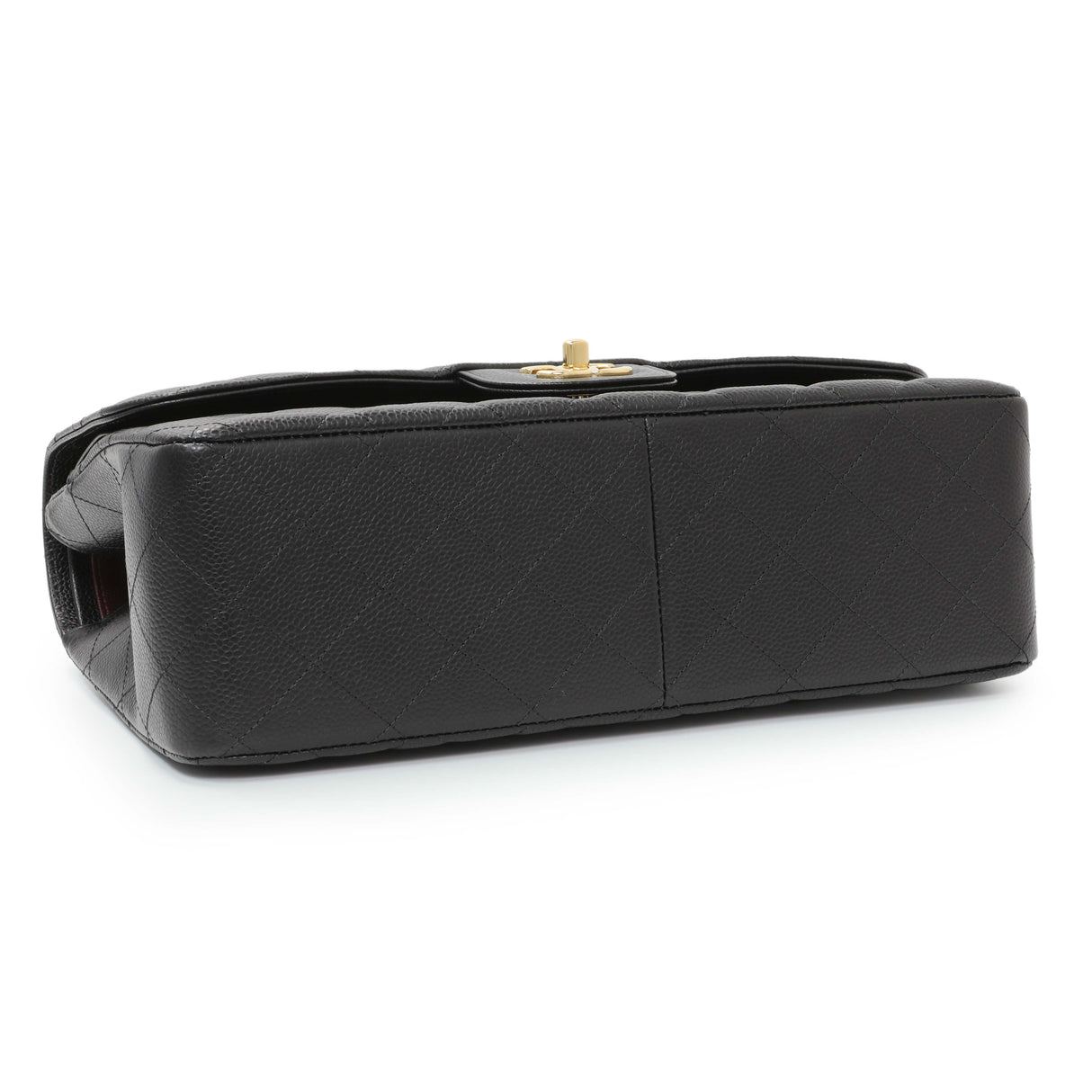 Chanel Black Quilted Caviar Jumbo Double Flap Handbags Chanel