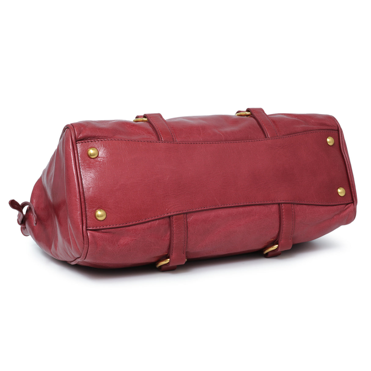 Miu Miu Pink Vitello Shine Double Zip Tote Handbags Miu Miu