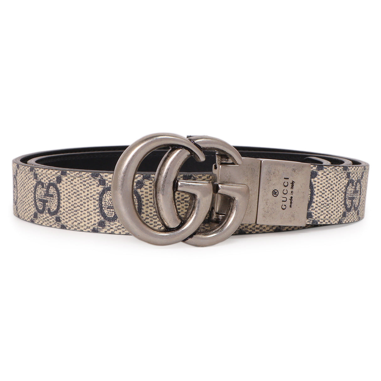 Gucci GG Supreme Monogram Double G Reversible 20mm Belt Gucci