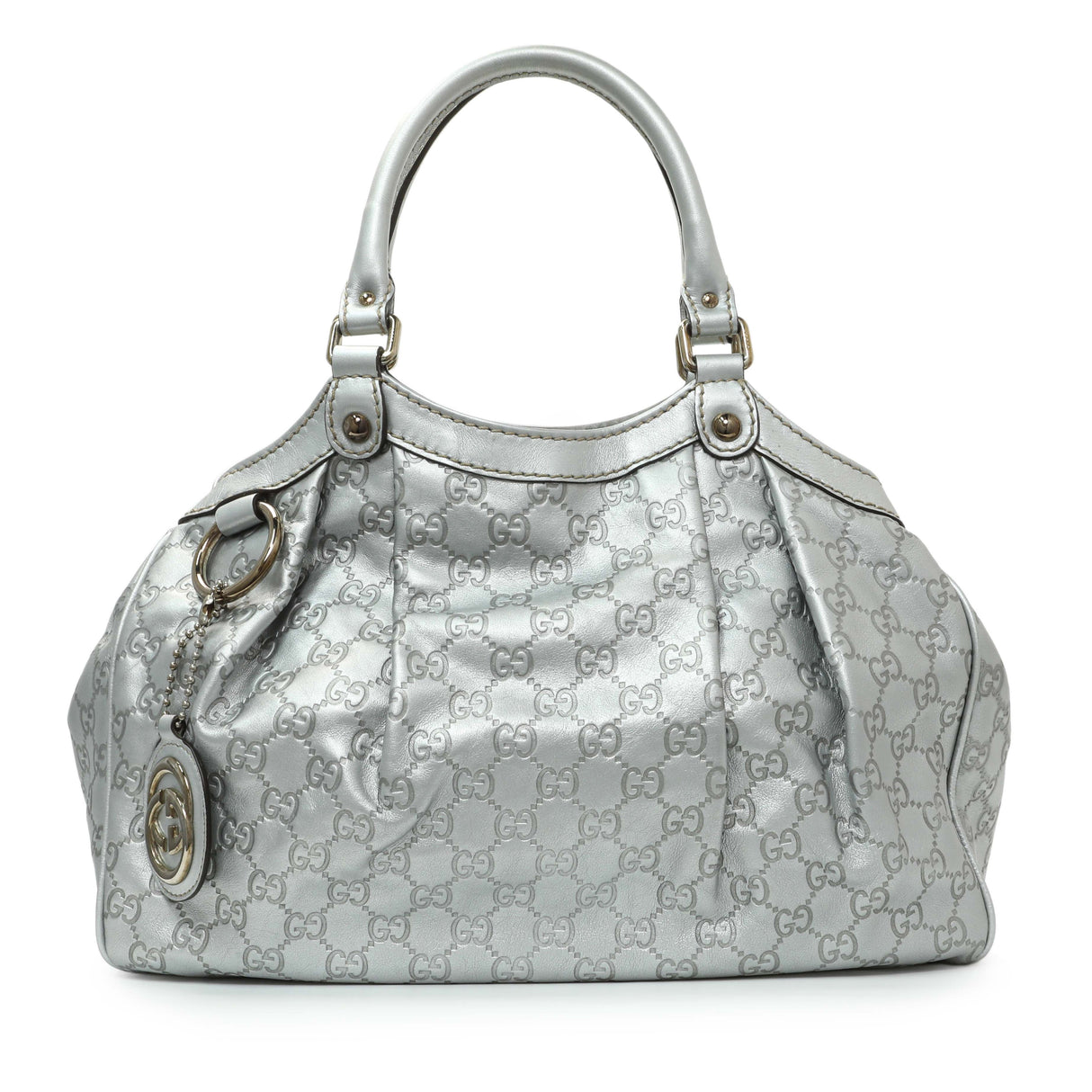 Gucci Silver Guccissima Sukey Tote Handbags Gucci