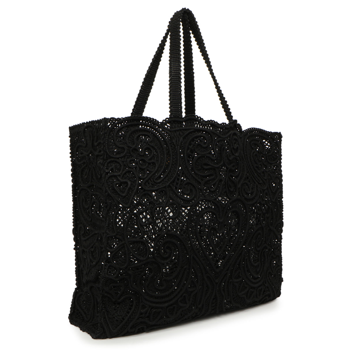 Dolce & Gabbana Black Cordonetto Lace Tote Handbags Dolce & Gabbana
