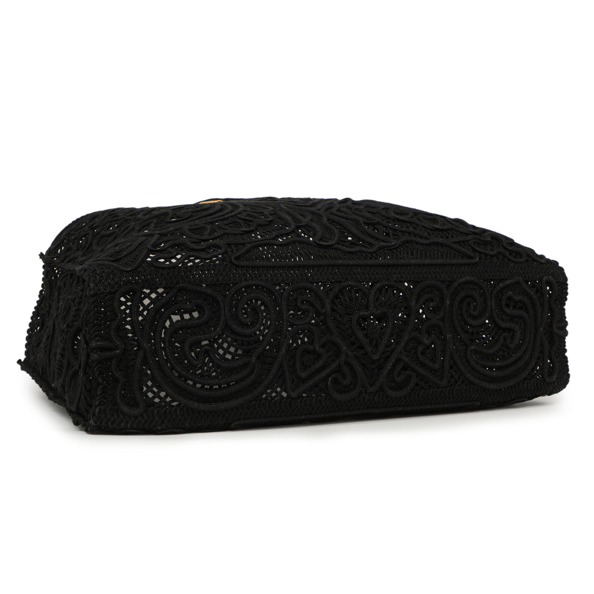 Dolce & Gabbana Black Cordonetto Lace Tote Handbags Dolce & Gabbana