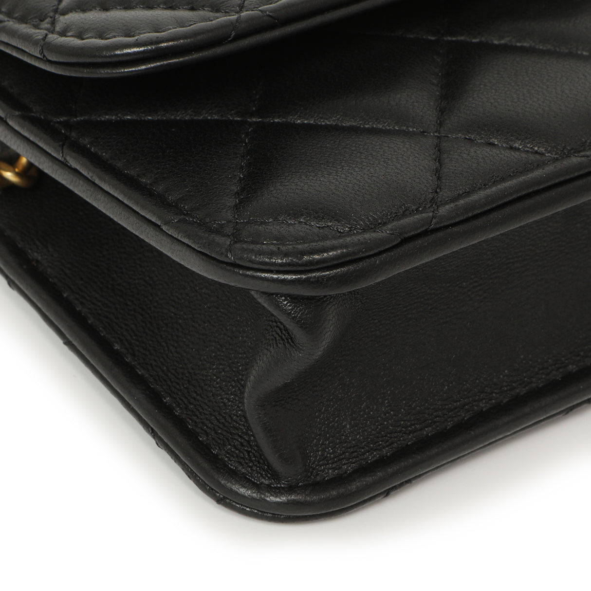 Chanel Black Quilted Lambskin Pearl Crush Clutch with Chain Handbags Chanel