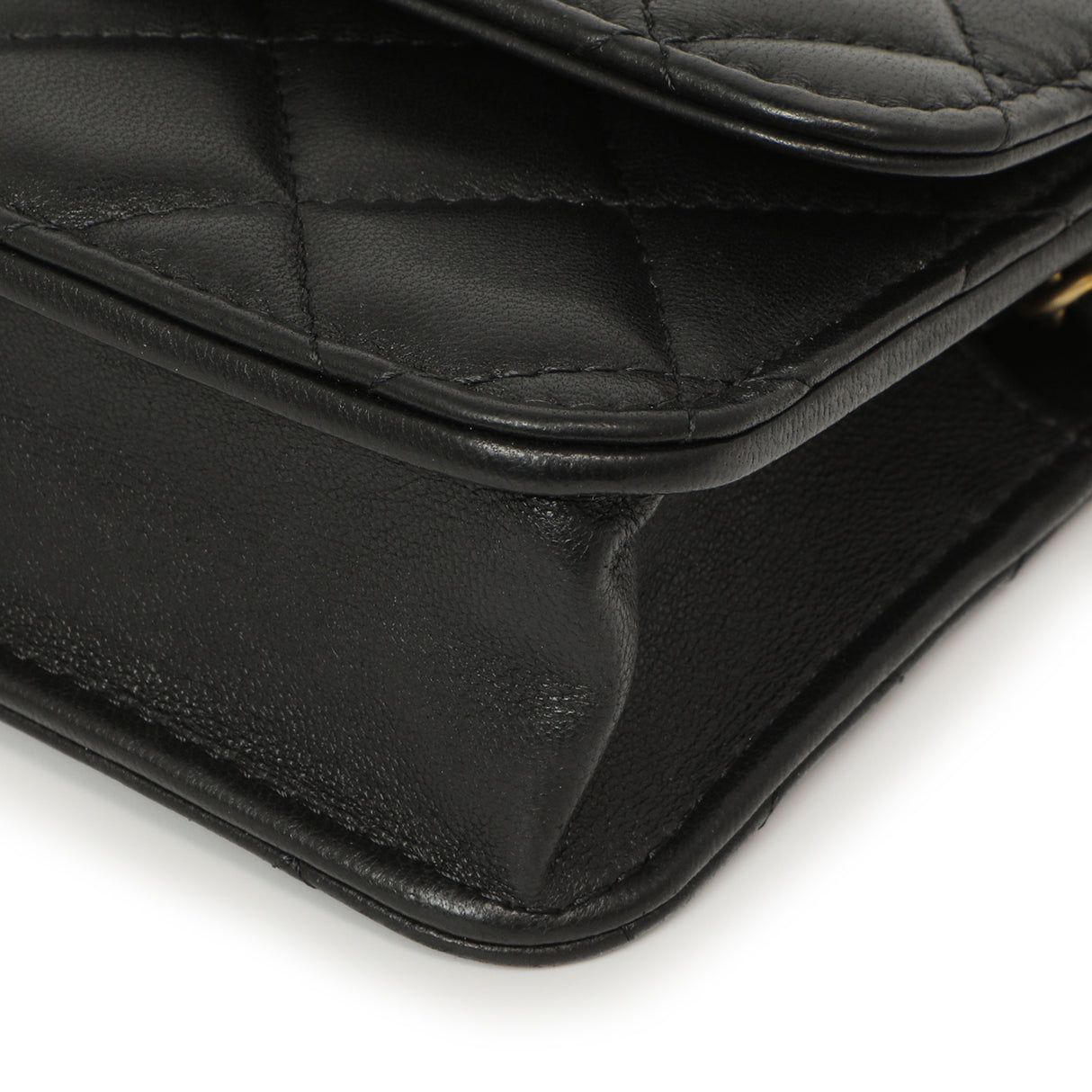 Chanel Black Quilted Lambskin Pearl Crush Clutch with Chain Handbags Chanel