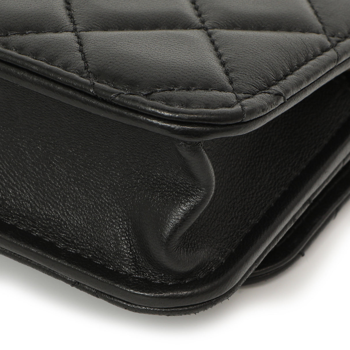 Chanel Black Quilted Lambskin Pearl Crush Clutch with Chain Handbags Chanel