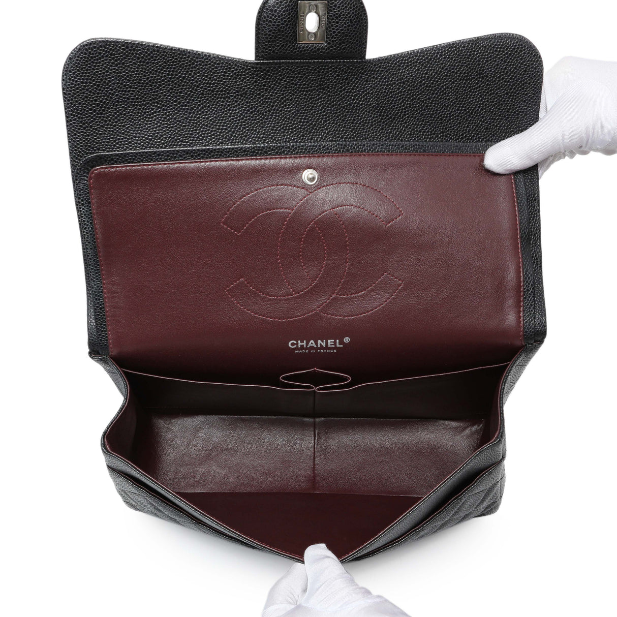 Chanel Black Caviar Jumbo Classic Double Flap