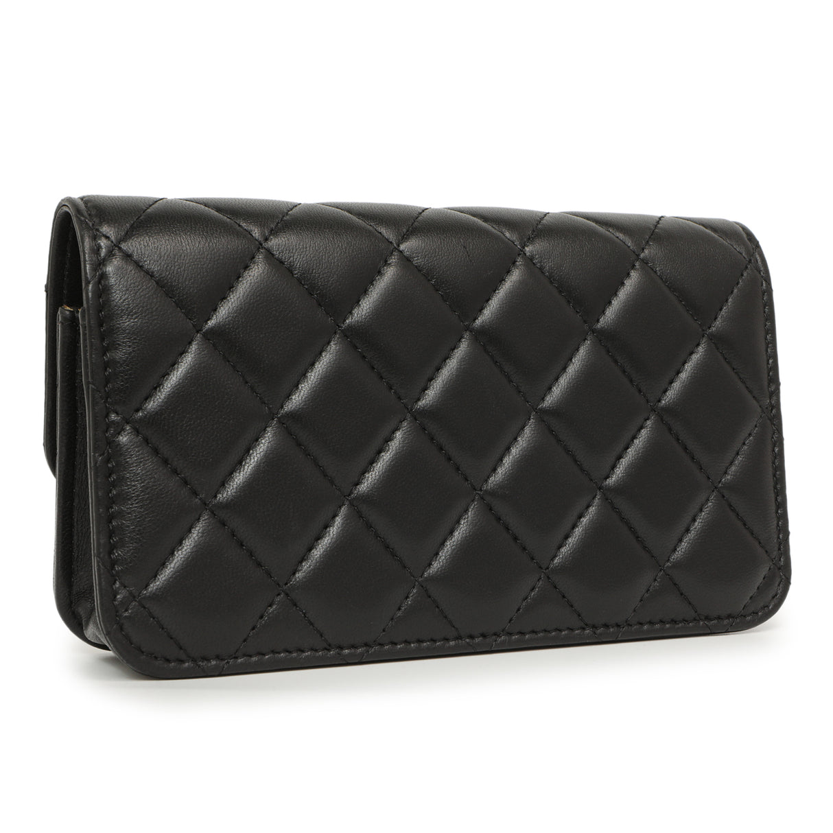 Chanel Black Quilted Lambskin Pearl Crush Clutch with Chain Handbags Chanel