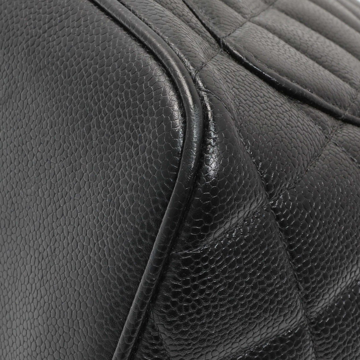 Chanel Black Quilted Caviar Medallion Tote Handbags Chanel