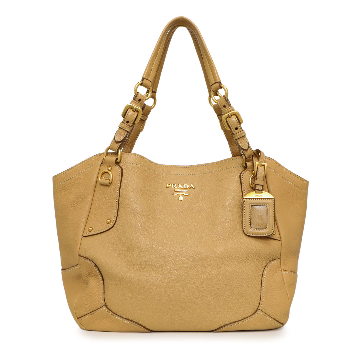 Prada Beige Vitello Daino Shoulder Bag Handbags Prada